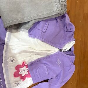 Lavender Girls' 3-piece Cardigan, jeans and shirt Set